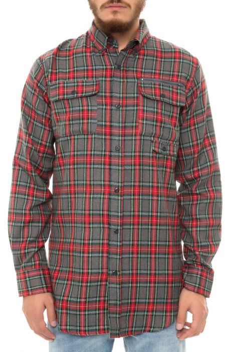The Field Woven Flannel Buttondown in Charcoal