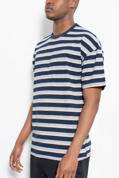 WEIV BASIC STRIPED TSHIRT WT3708-NVBANANA - Karmaloop