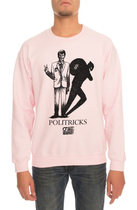 The Politricks Crewneck Sweatshirt in Light Pink