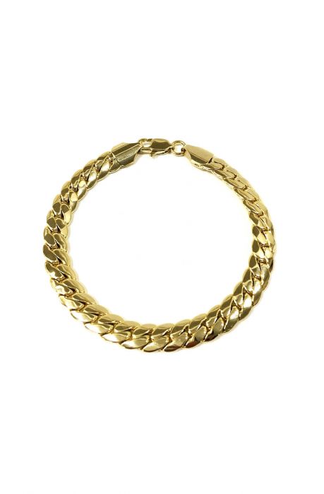 14k Gold Plated Thick Miami Curb Chain Bracelet