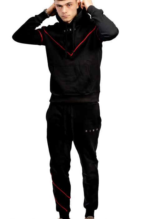 black tracksuit bottoms with zip pockets