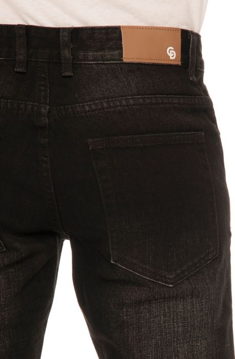 The Johan Ripped Knee Denim Jeans in Black