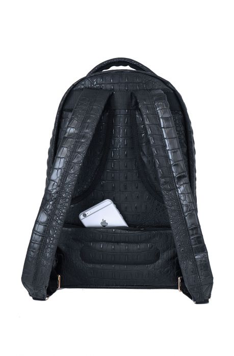 Mint Crocodile Stud Backpack Black