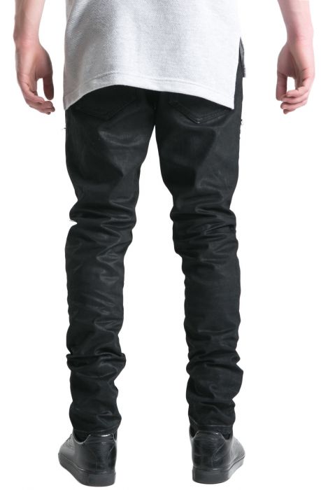 Embellish Denim Jeans Phantom Ripped Standard Black Wax Black