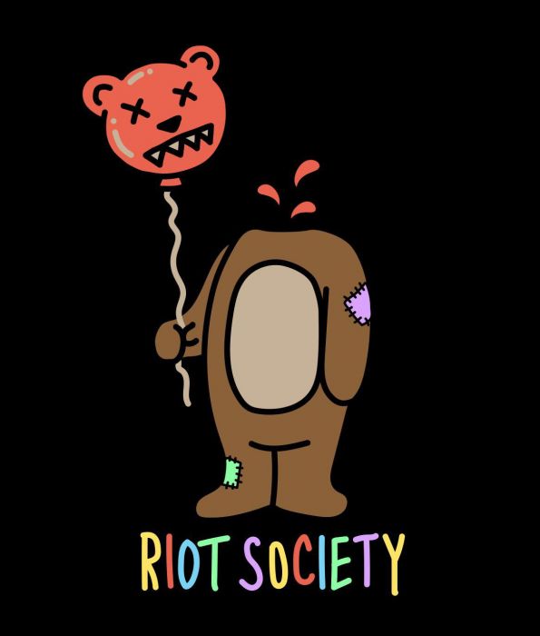 RIOT SOCIETY Riot Bear Balloon Head Mens Hoodie RSMH-B18-568-A1BLK ...