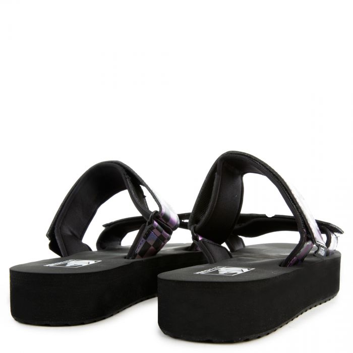 VANS Cayucas Mega Platform Slides in Check Black VN0A4U1XXX5 - Karmaloop