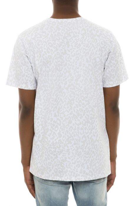 The Leopard Logo Tee in Off White