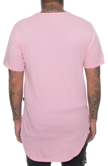 The Garment Dyed Side Zip Tee in Pink