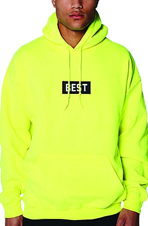 highlighter yellow sweatshirt