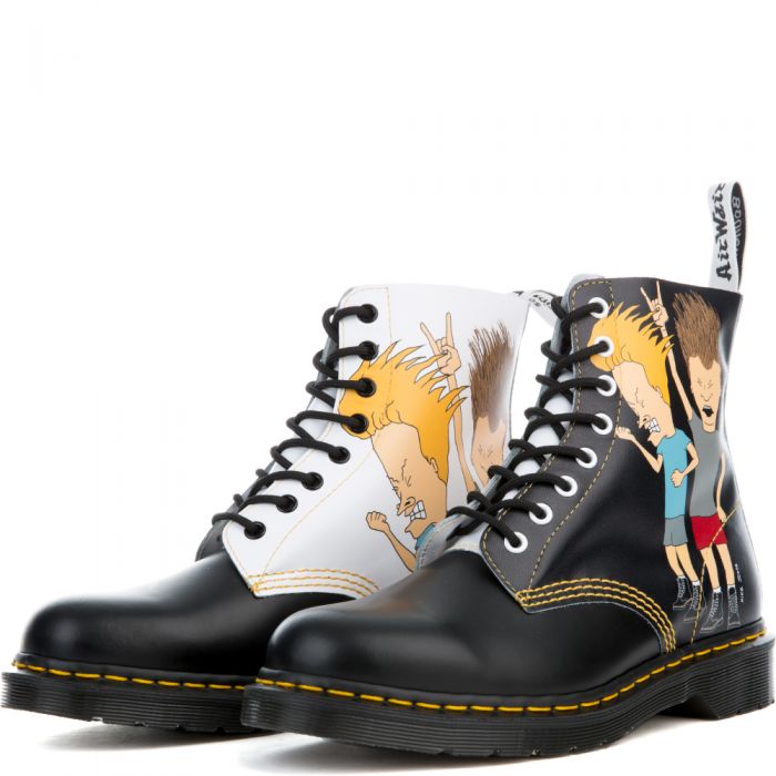 DR. MARTENS Unisex Beavis Butt Head Pascal Black White Boots R22596922 Karmaloop