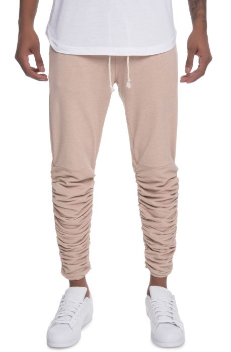 The Santos Rouched Leg Jogger Sweats in Taupe