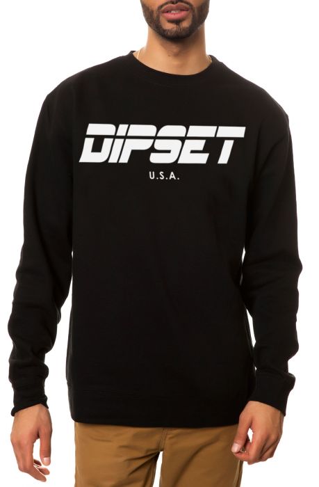 The Dipset USA Logo Crewneck Sweatshirt in Black