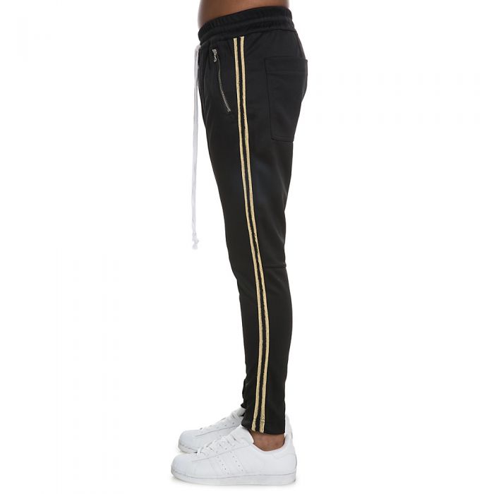 track pants black and yellow