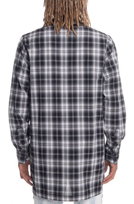 The Trench Flannel LS Shirt in Black Shadow Plaid