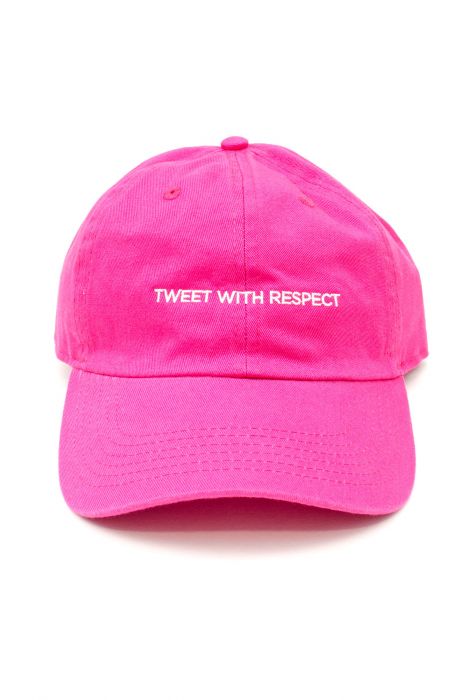 Tweet With Respect Dad Hat in Hot Pink