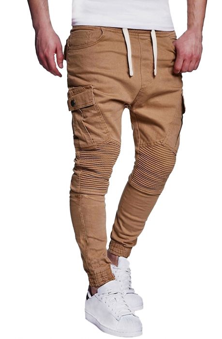 SEIZE&DESIST Cargo Ruched Joggers (Khaki) C0E0940E-KHAKI - Karmaloop