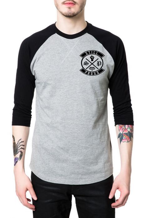 Never Give In Athletic Grey Raglan