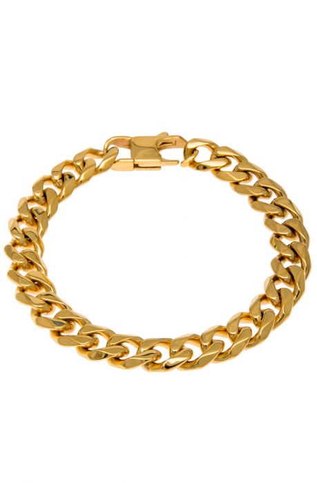 The Polished 18k Gold Plated Stainless Steel Cuban Link Bracelet in Gold