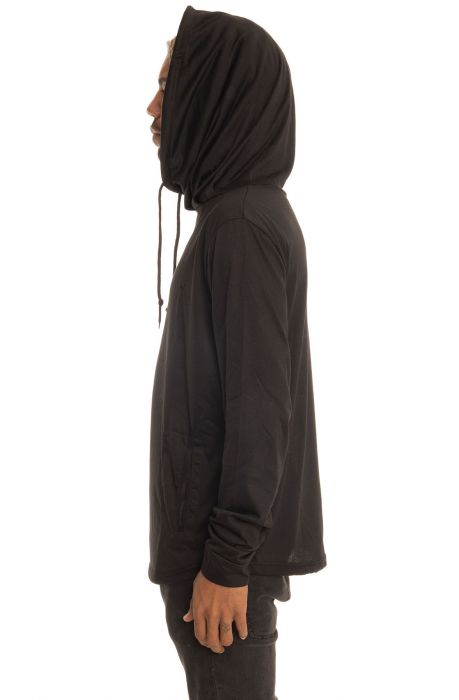 The Lantern Cowl Neck Light weight hoodie in Black