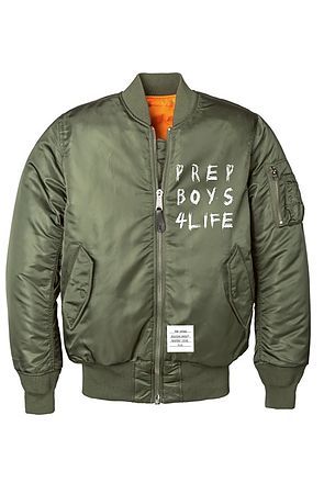 The Prep Boys 4 Life Lightweight MA-1 Bomber in Army Green