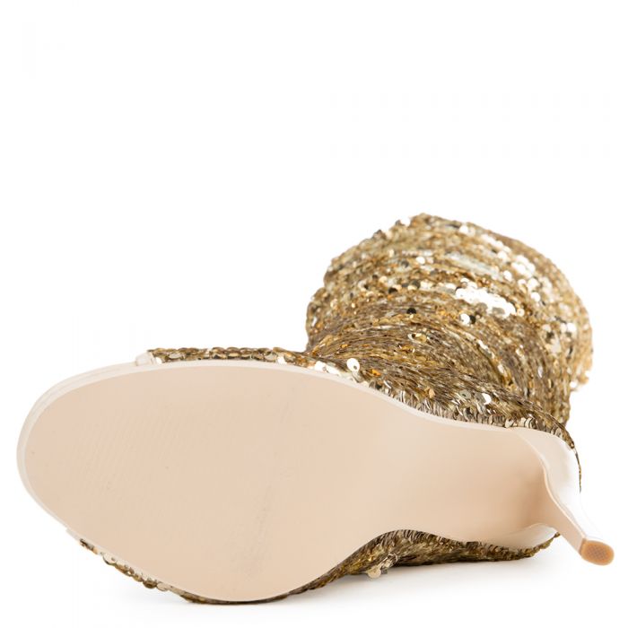 CAPE ROBBIN Cape Robbin Julia-1 Gold High Heel Boots Gold JULIA-1