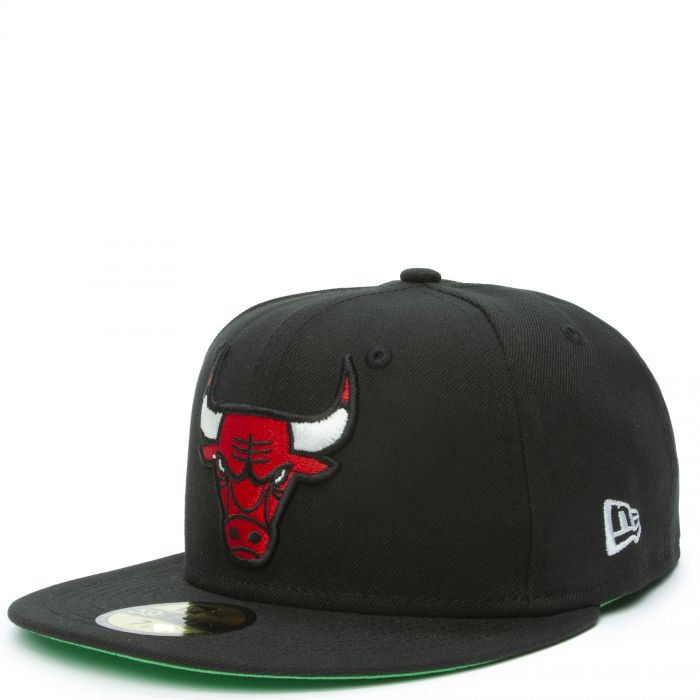 Men's New Era Black/Red Chicago Bulls Pop Front 59FIFTY Fitted Hat