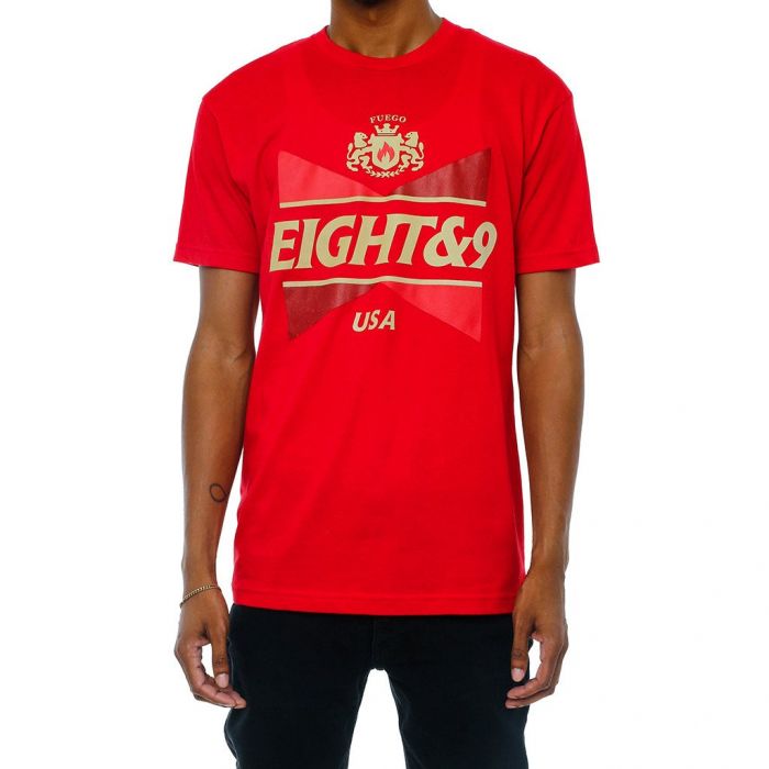 The No Squares T Shirt in Red and Gold