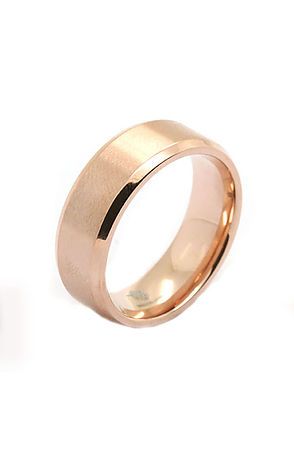 The Brushed 18k Rose Gold Plated Stainless Steel Ring in Rose Gold