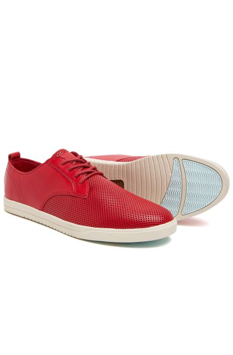 The Ellington Ruby Perf Leather Shoes in Red