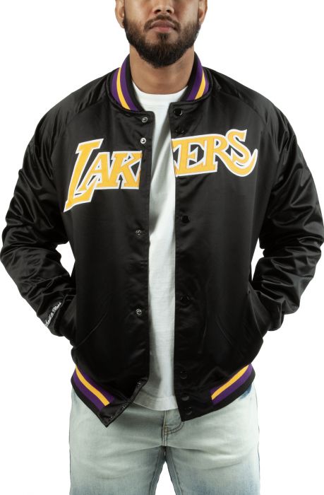 MITCHELL & NESS Los Angels Lakers Lightweight Satin Jacket  STJKMG18013-LALBLCK1 - Karmaloop