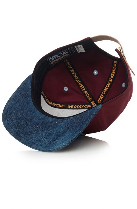 The Cali DLX Strapback Hat in Burgundy