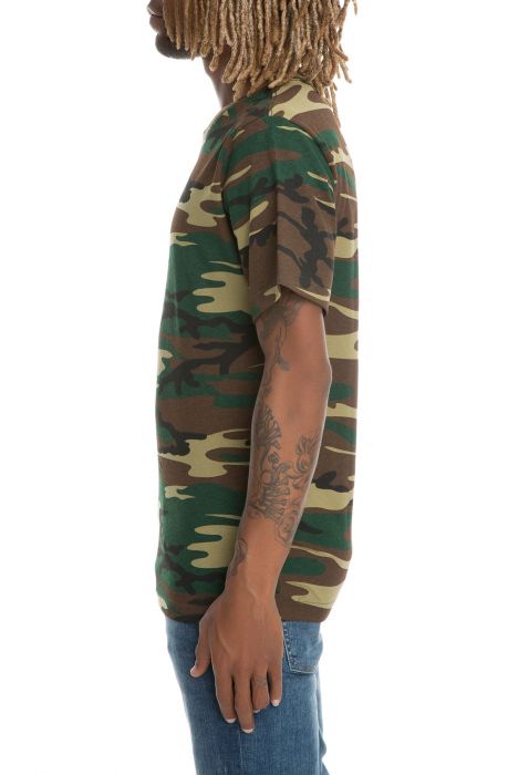 The Ghouli Oversized Boxfit Camo Tee in Woodland Green