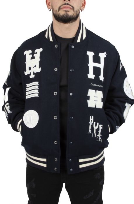 HUF 20 Year Classic H Varsity Jacket JK00368-NVY - Karmaloop