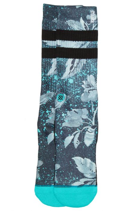The Grayscale Floral Socks in Blue