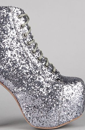 The Lita Shoe in Pewter Glitter