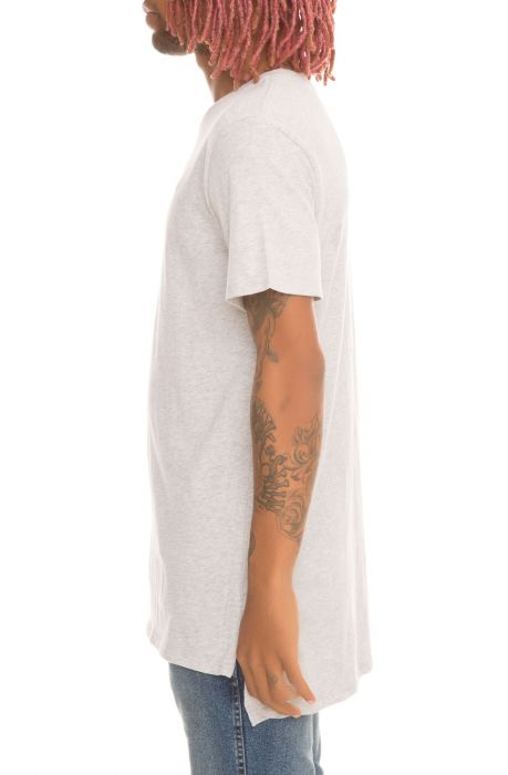 The Lucas Elongated Tee in Heather Grey