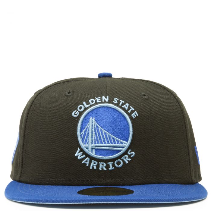 Golden State Warriors Fitted 59Fifty New Era Cap Hat 2 Tone Black