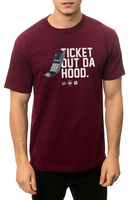 The Ticket Out Tee in Burgundy
