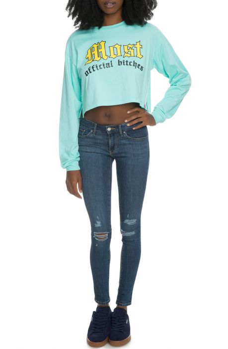 The Harmony Crop Long Sleeve in Mint