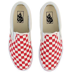 VANS The Men's Classic Slip-On in Racing Red and White Check ...