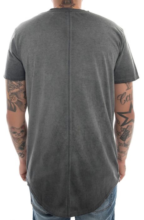 The Chroma Pigment Washed Side Zip Tee in Black