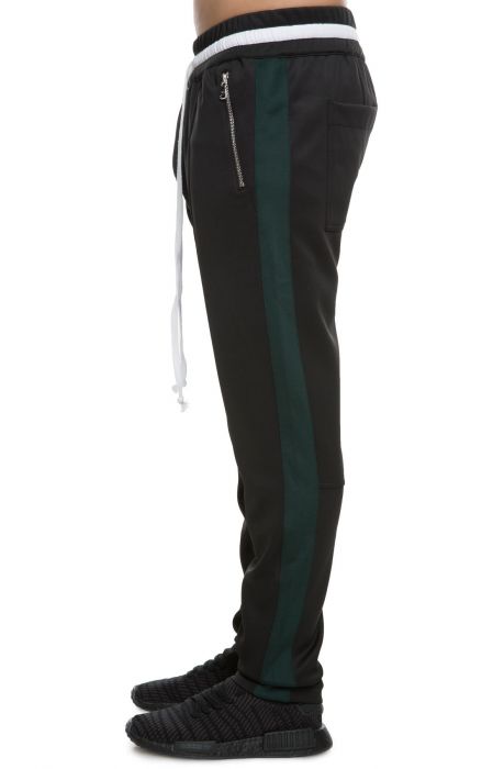 LIFTED ANCHORS The Jenner Track Pants in Black and Forest Green ...