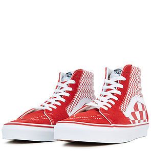 vans red checkered high tops