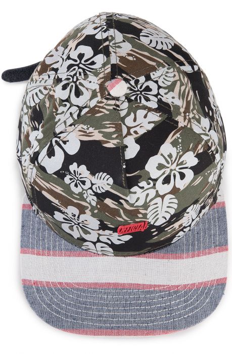 The Island Hop Camo Floral Combo Snapback Hat in Camo