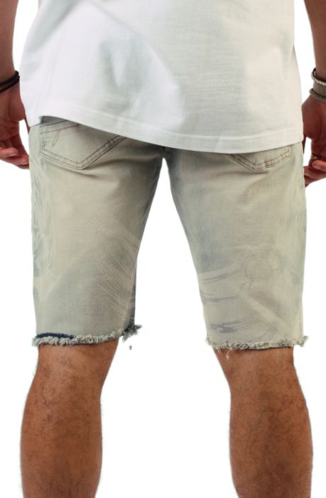 Smoke Rise Varsity Denim Shorts JS23239SK-VBLUE - Karmaloop