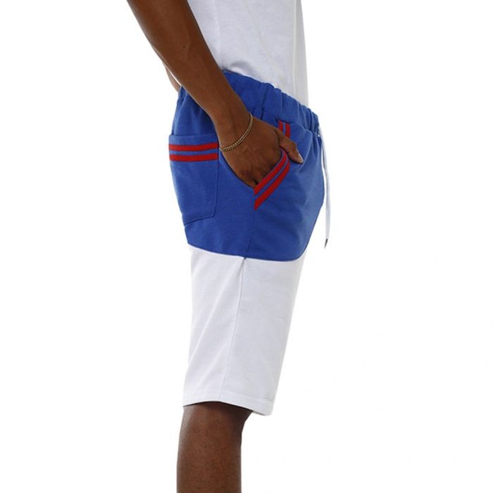 The Mitch Jogger Shorts in White, Blue and Red