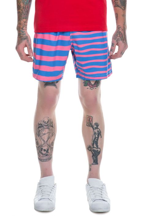 The Double Stripe Boardshorts in Pink and Blue