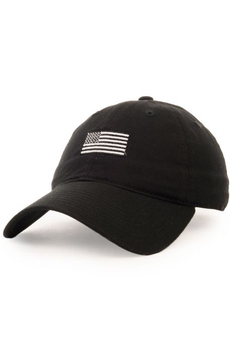 Black and Silver flag Dad Hat (Black)