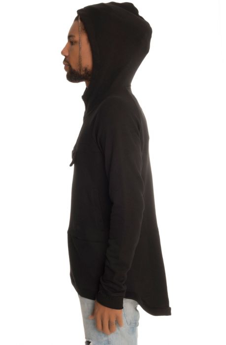 The Fleece Anorak Pullover Hoodie in Black