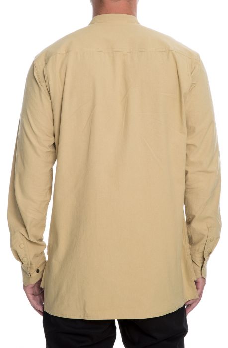 The Kelton Monk Collar Shirt in Khaki
